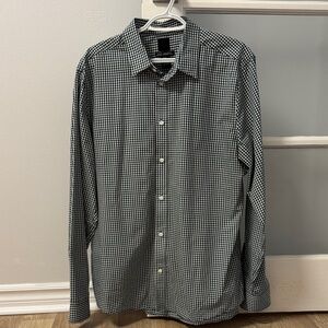 H&M Men's Green and White Checkered Shirt